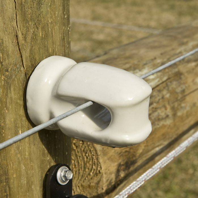 Fi-Shock MP-1929 Large Screw-In Insulator for Wooden Post, Porcelain