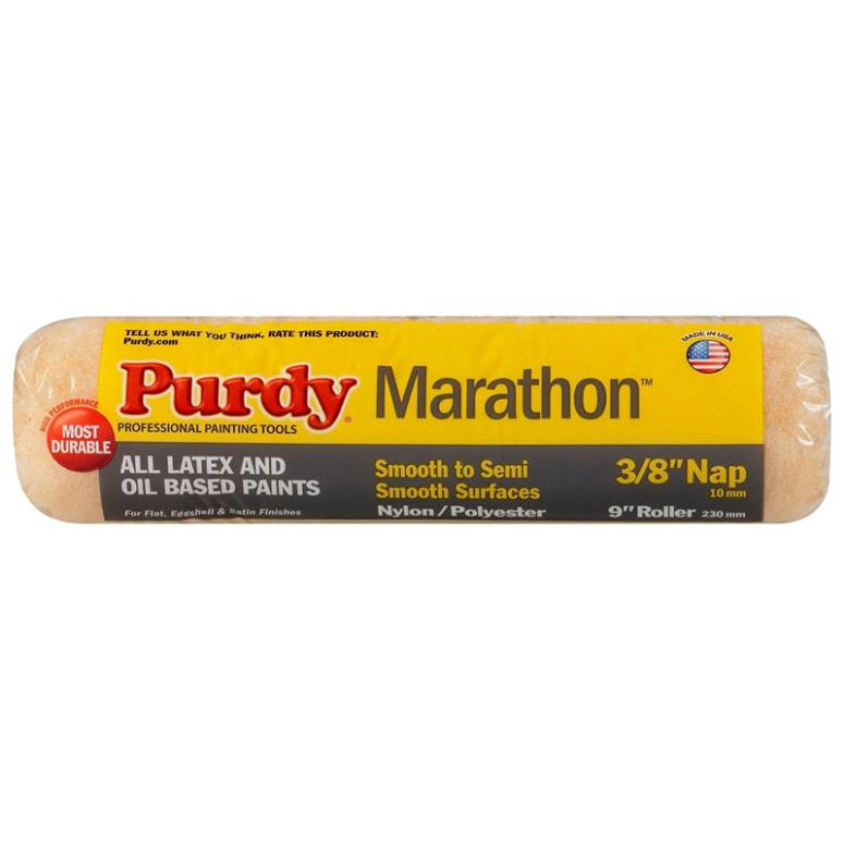 Purdy 144602092 Marathon All Latex & Oil Based Paint Roller Cover, 9", 3/8" NAP