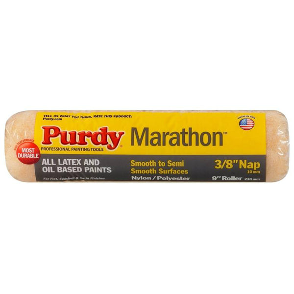Purdy 144602092 Marathon All Latex & Oil Based Paint Roller Cover, 9", 3/8" NAP