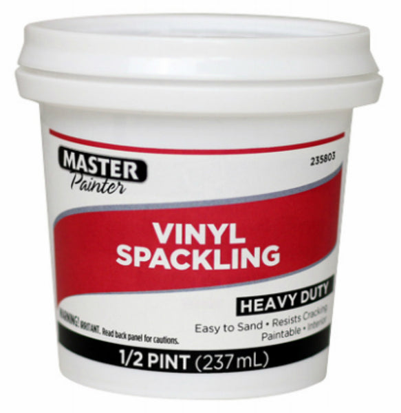 Master Painter 08734 Heavy-Duty Vinyl Spackling Paste, 1/2 Pt