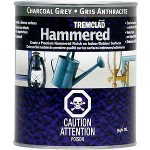 Tremclad 254835 Gloss Metal Hammered Finish, Charcoal Grey, 946 mL
