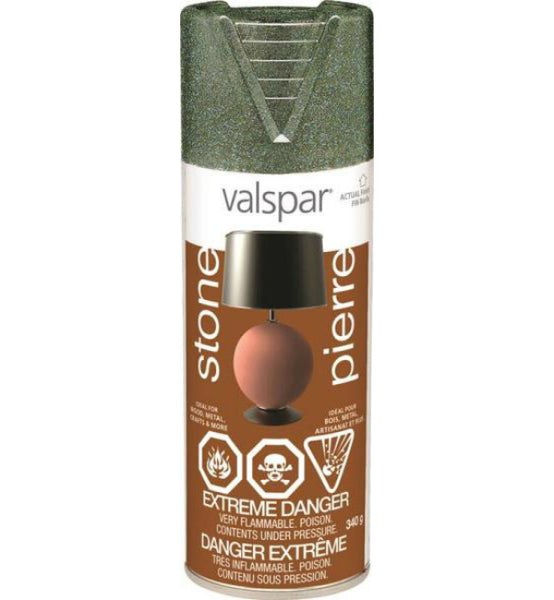 Valspar 11464C Interior / Exterior Stone Spray Paint, Hunter Green, 340 Grams