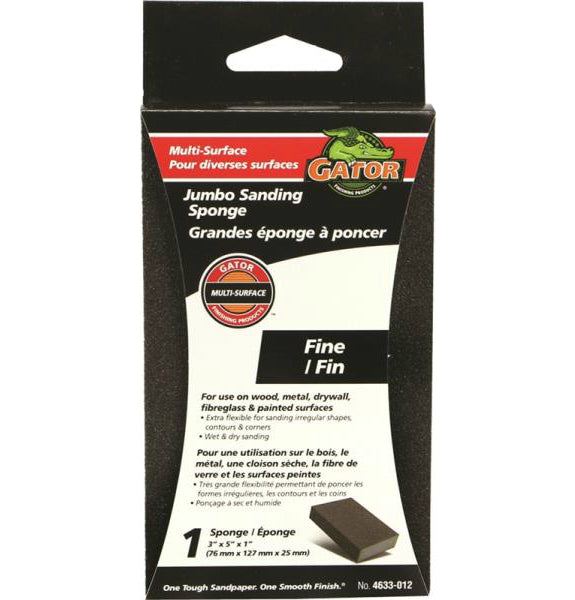 Gator 4633-012 Multi-Surface Jumbo Sanding Pad, Fine, 3" x 5" x 1"