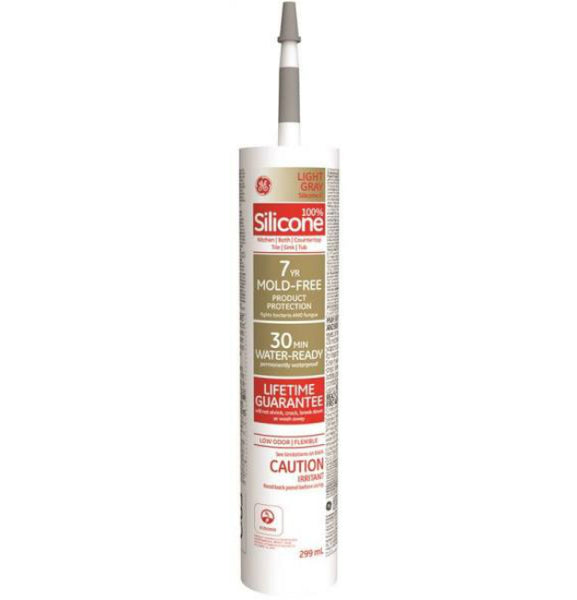 GE® SE2188 Silicone II Kitchen & Bath Caulk, Light Gray, 299 mL