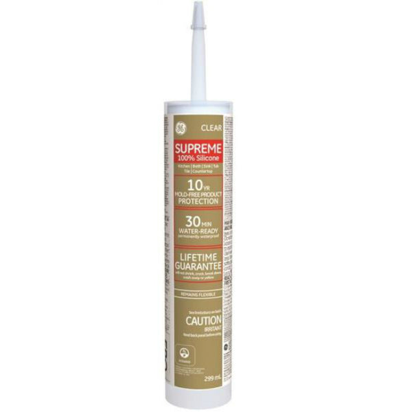 GE® M90006C Supreme Silicone Kitchen & Bath Caulk, Clear, 10.1 Oz