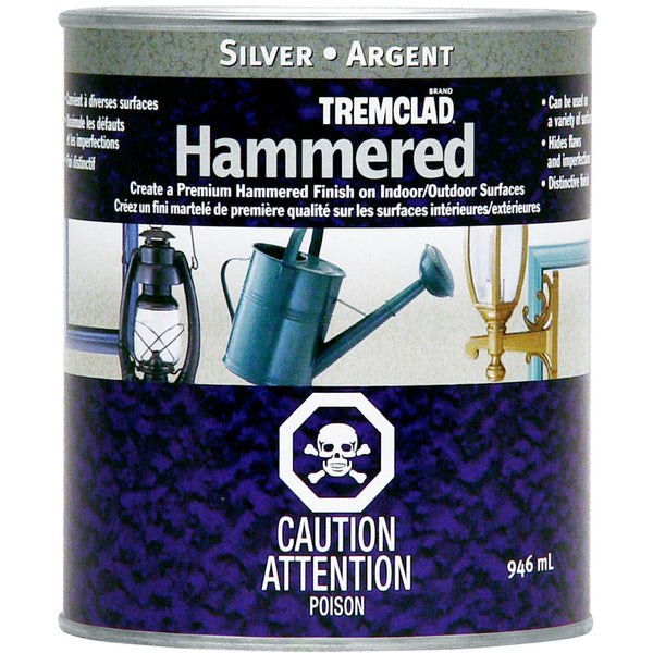 Tremclad 254829 Gloss Metal Hammered Finish, Silver, 946 mL