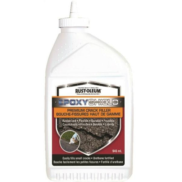 Rust-Oleum 257888 EPOXYSHIELD Premium Rubberized Crack Filler, Black, 946 mL