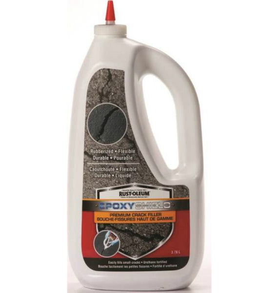 Rust-Oleum 257557 EPOXYSHIELD Premium Rubberized Crack Filler, Black, 3.78 L