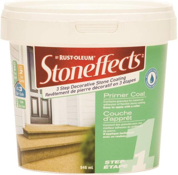 Rust-Oleum N5100145P Stoneffects Step-1 Roll-On Primer Coat, White, 946 mL
