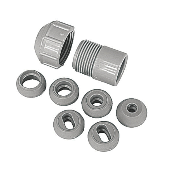 Carlon SRC-075 Nonmetallic Unthreaded Strain Relief Connector, Gray, 3/4"