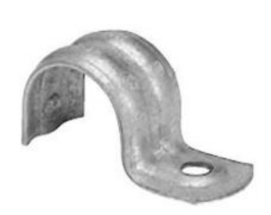Iberville 1308M5 Non-Insulated One Hole EMT Strap, Silver, 1"