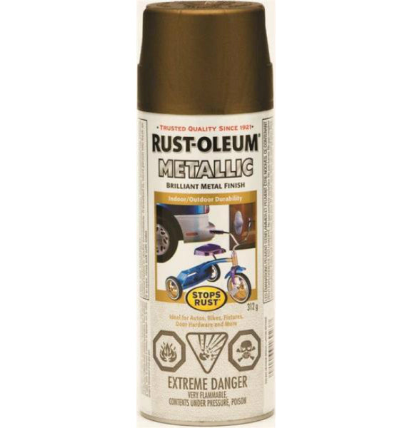 Rust-Oleum 242690 Stops Rust Outdoor Metallic Finish, Gold Rush, 312 g Aerosol