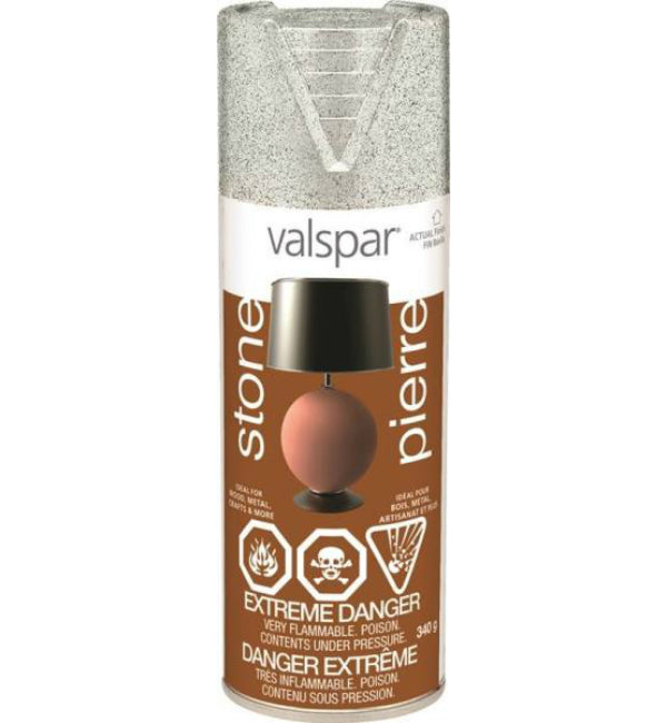 Valspar 11436C Interior / Exterior Stone Spray Paint, Soapstone, 340 Grams