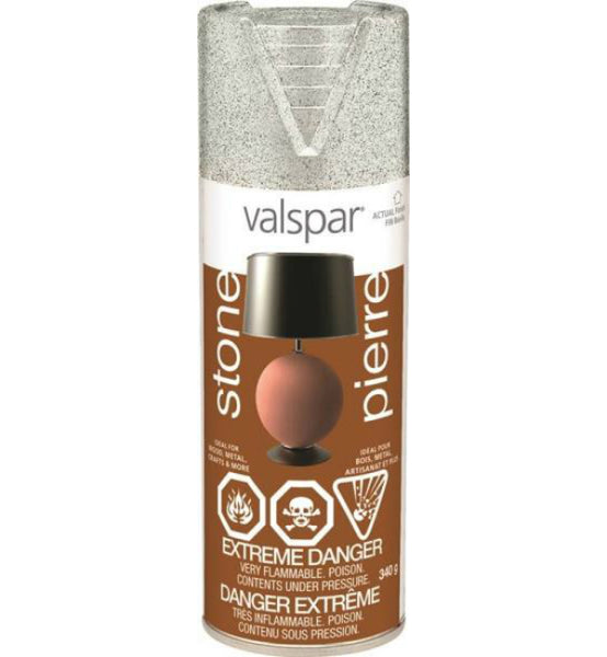Valspar 11436C Interior / Exterior Stone Spray Paint, Soapstone, 340 Grams