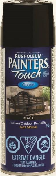 Painter's Touch N1979830 Multi-Purpose Brush-On Paint, Gloss Black, 340G Aerosol
