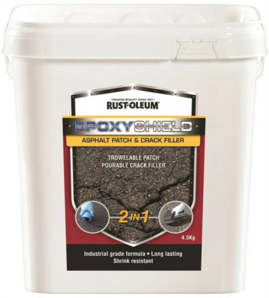 Rust-Oleum 257890 EPOXYSHIELD 2-In-1 Asphalt Patch & Crack Filler, Black, 4.5 Kg
