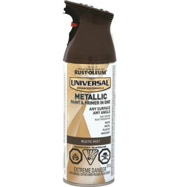 Rust-Oleum 264658 Universal Metallic Spray Paint, Rustic Mist, 312 g Aero