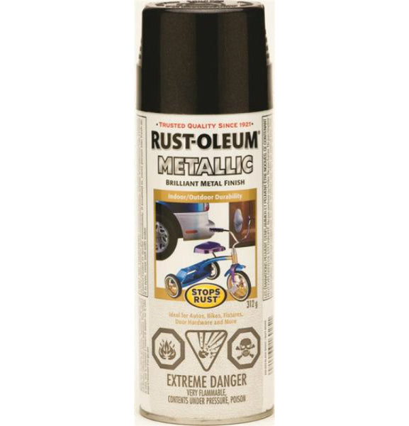 Rust-Oleum 242629 Stops Rust Outdoor Metallic Finish, Black Night, 312 g Aerosol