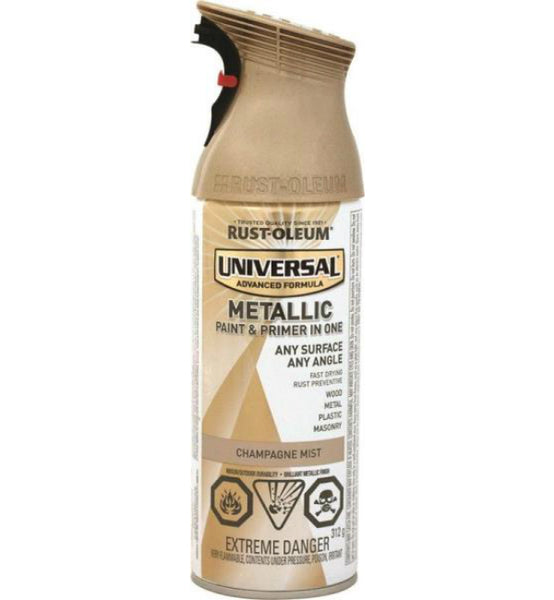 Rust-Oleum 264659 Universal Metallic Spray Paint, Champagne Mist, 312 g Aero