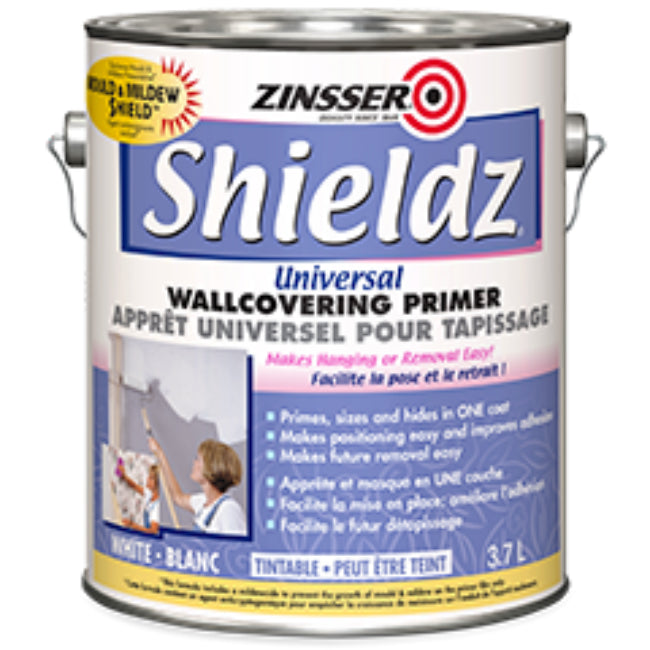Zinsser Z02511 Shieldz Universal Wallcovering Primer, White, 3.7 L
