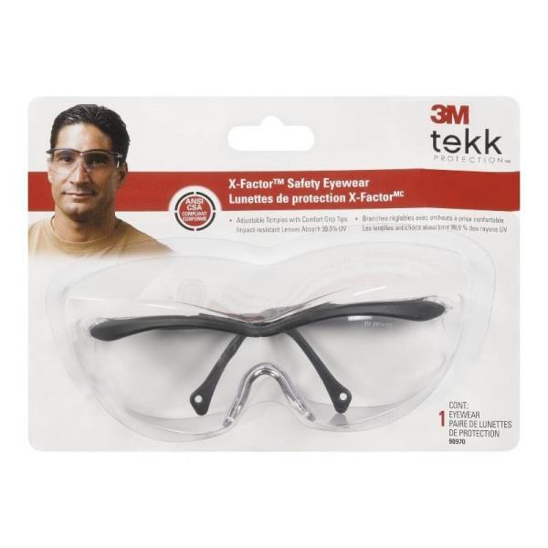 3M® 90970-00001/T Sports-Inspired Safety Eyewear with Clear Lens & Black Frame
