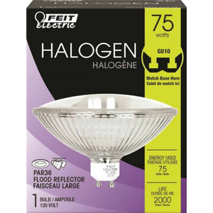 Feit Electric Q75PAR36/GU10/CAN Halogen Dimmable Flood Reflector, 75W, 120V