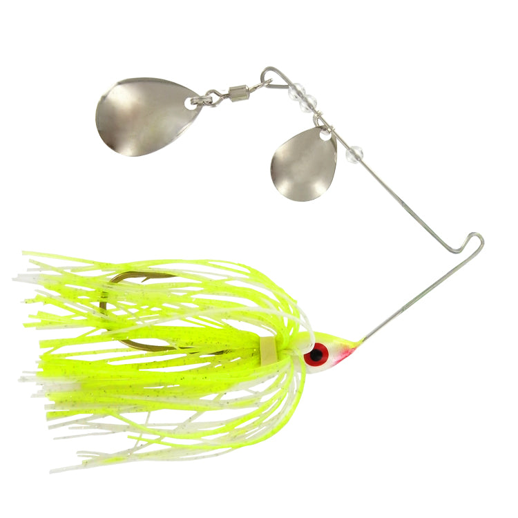 Wahoo 1696-0096 Double Colorado Chartreuse Shad Spinner Bait, 1/4 Oz
