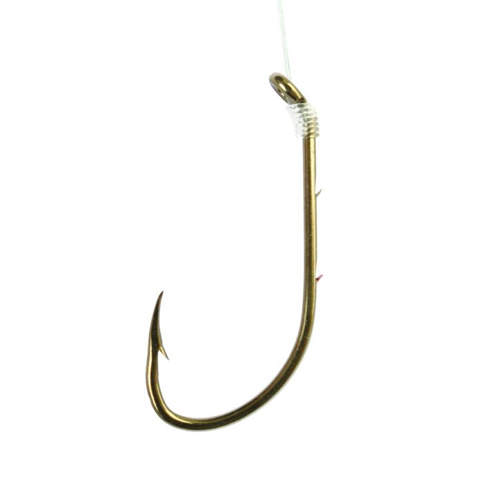 Eagle Claw 0848-0112 Baitholder Bronze Snelled Hooks, Size 8, 6 Pack