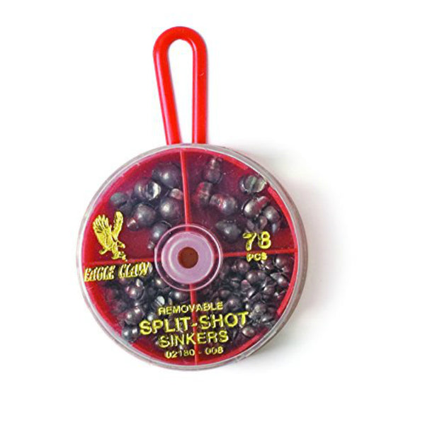 Eagle Claw 0848-3218 Removal Split Sinker Shot, Assorted, 78 Piece