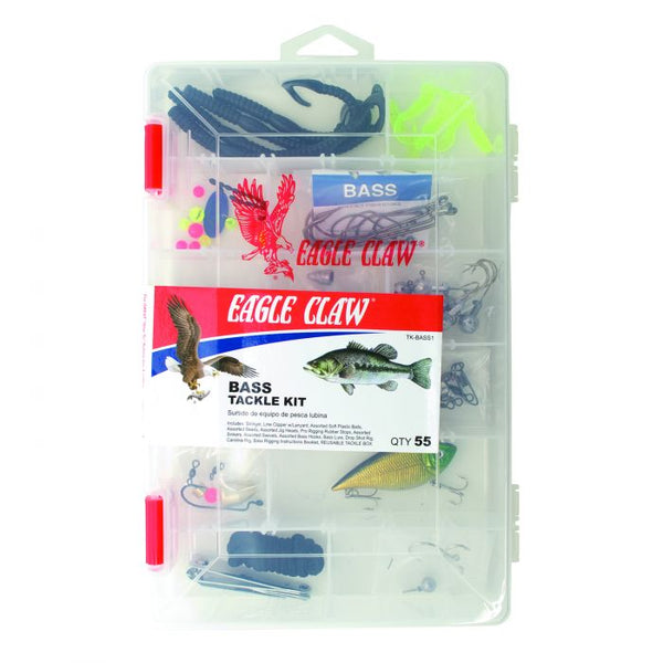 Eagle Claw 0848-5693 Bass Tackle Kit, Assorted, 55 Piece
