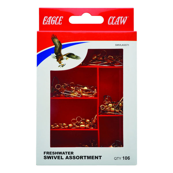 Eagle Claw 0848-6244 Gold Finish Swivel, Assortment