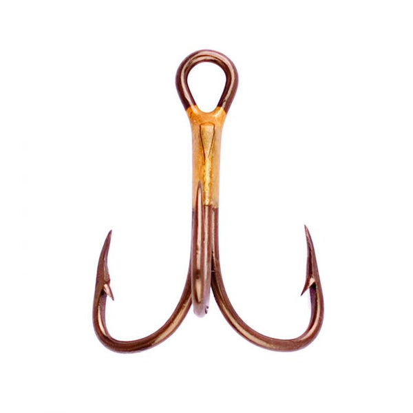 Eagle Claw 0848-0757 Curved Point Treble Hook w/ Bronze Finish, Size 4, 5 Pack