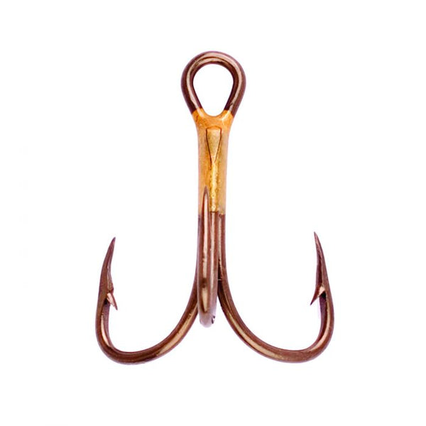 Eagle Claw 0848-0756 Curved Point Treble Hook w/ Bronze Finish, Size 2, 5 Pack