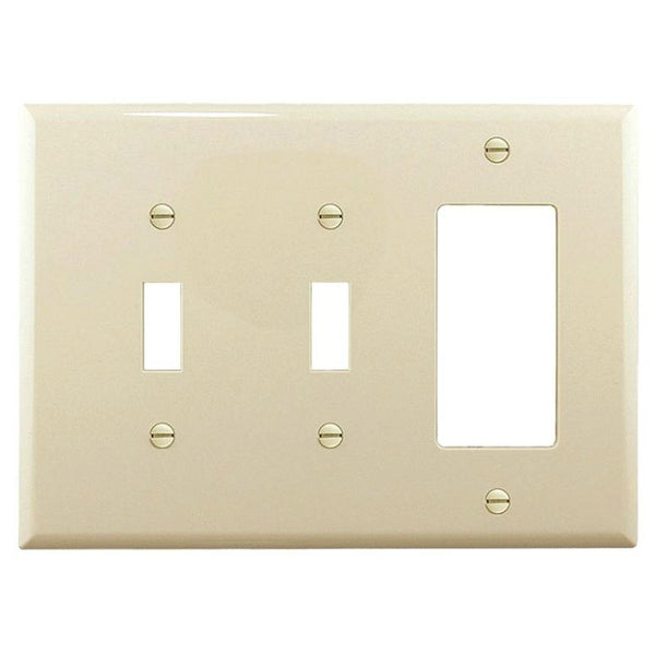 Cooper Wiring PJ226LA Toggle & Decorator Wall Plate, 3-Gang