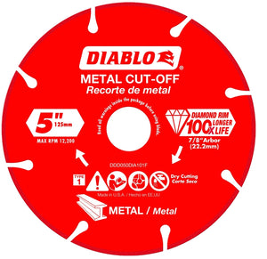 Diablo DDD050DIA101F Type-1 Diamond Metal Cut‑Off Blade, 7/8" Arbor, 5" Dia.