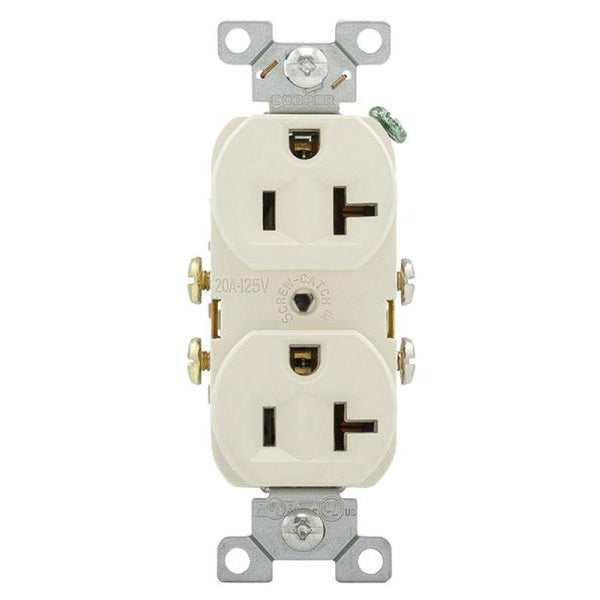 Cooper Wiring CR20LA Duplex Receptacle, 2-Pole, 20 Amp