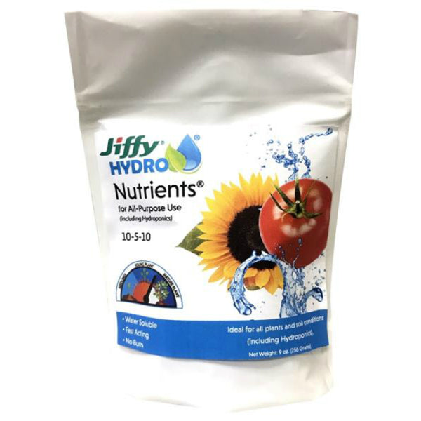 Jiffy JHFERT-12 Hydro Nutrients for All Purpose Use, 10-5-10, 9 Oz