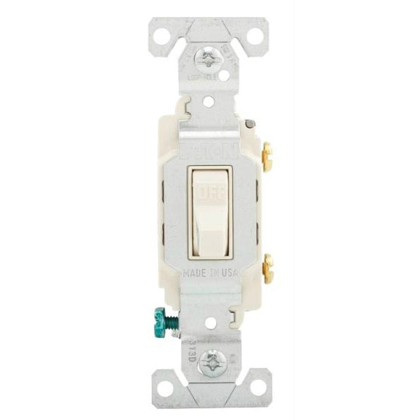 Eaton CS120LA Single-Pole Side Wire Switch, Light Almond, 20 Amp