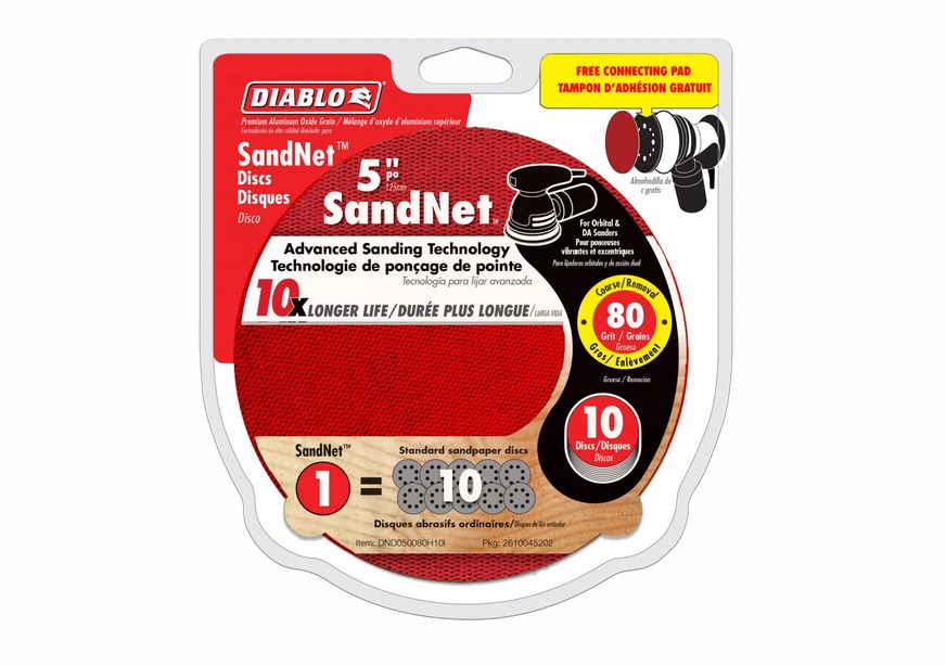 Diablo DND050080H10I SandNet Disc with Connection Pad, 80-Grit, 5", 10-Pack