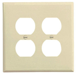 Cooper Wiring PJ82LA Duplex Receptacle Wallplate, 2-Gang