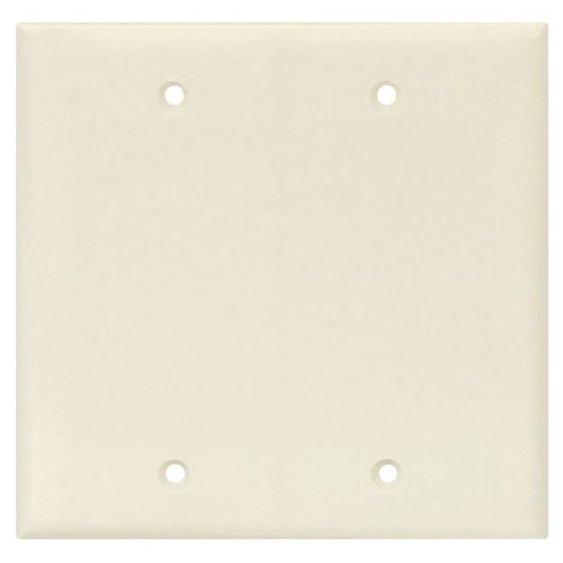 Cooper Wiring PJ23LA 2-Gang Blank Wall Plate, Light Almond