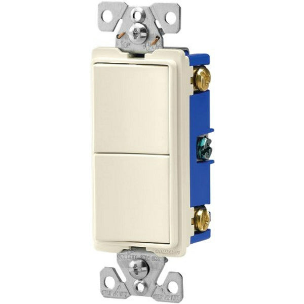Cooper Wiring 7728LA-SP Two Single-Pole Combination Switch, 15 Amp