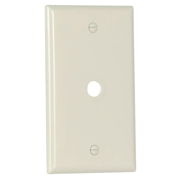 Eaton 2128LA Standard Size Telephone/Coax Wallplate Thermoset, Lt-Almond, 1 Gang