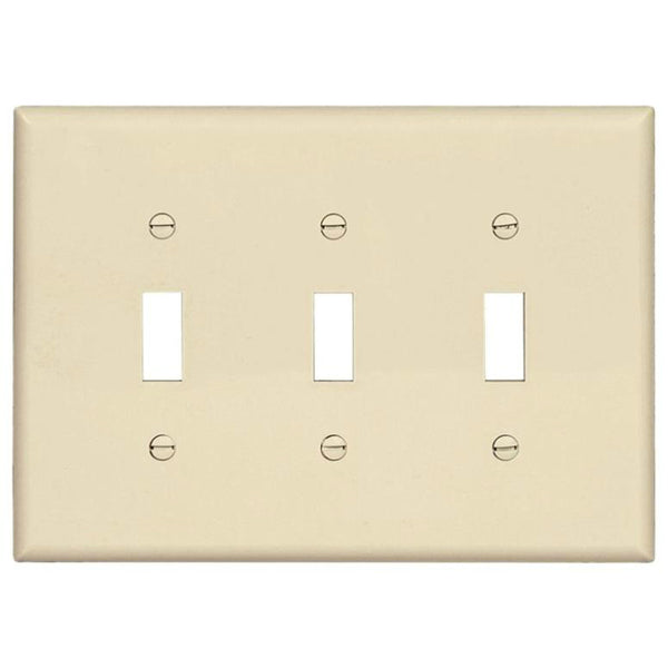 Cooper Wiring PJ3LA 3-Gang Toggle Wall Plate, Light Almond