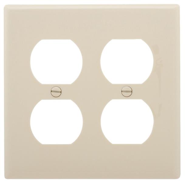 Cooper Wiring 5150LA 2-Gang Duplex Receptacle Wall Plate, LT Almond