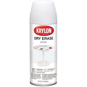 Krylon K03942000 Dry Erase Brush-On Spray Paint, White, 13 Oz