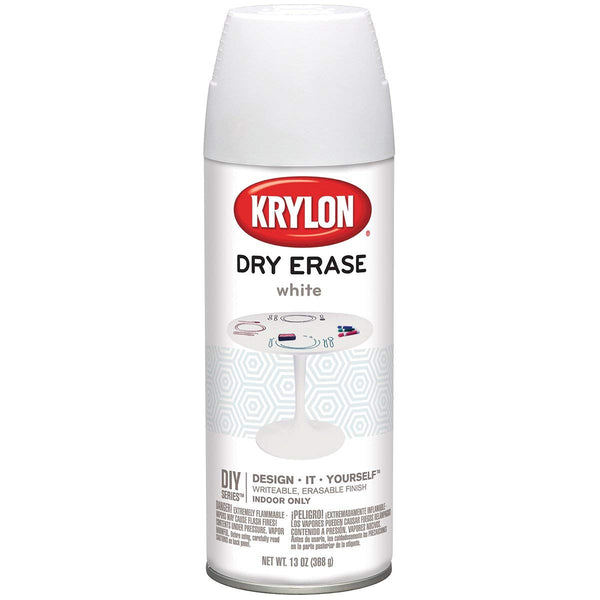 Krylon K03942000 Dry Erase Brush-On Spray Paint, White, 13 Oz