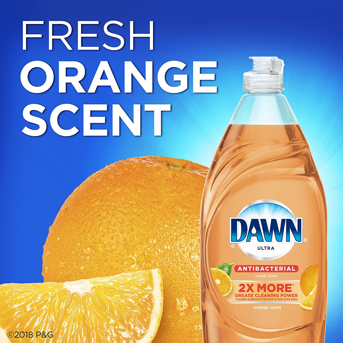 Dawn 80289028 Antibacterial Dishwashing Liquid Hand Soap, Orange Scent, 19.4 Oz