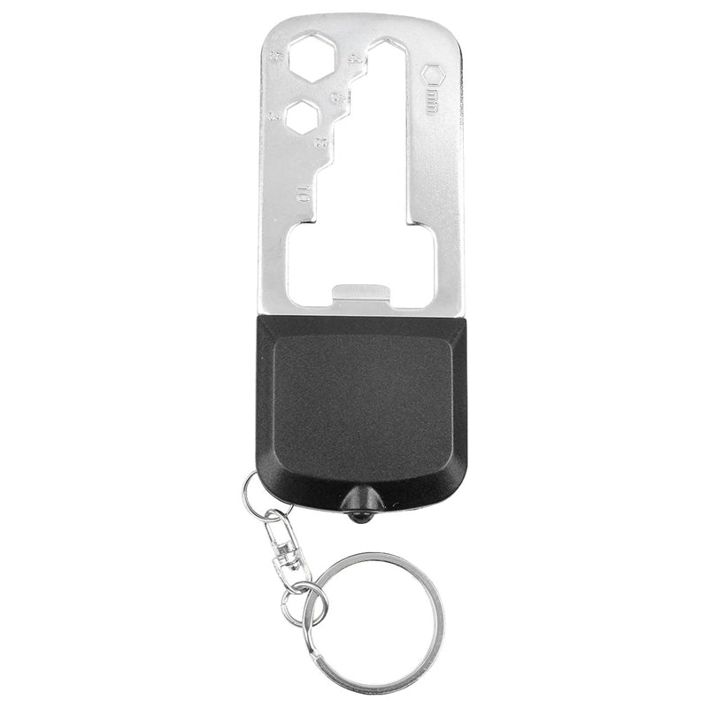Hy-Ko KC606 2GO LED Flat Wrench Key Chain, Black/Silver