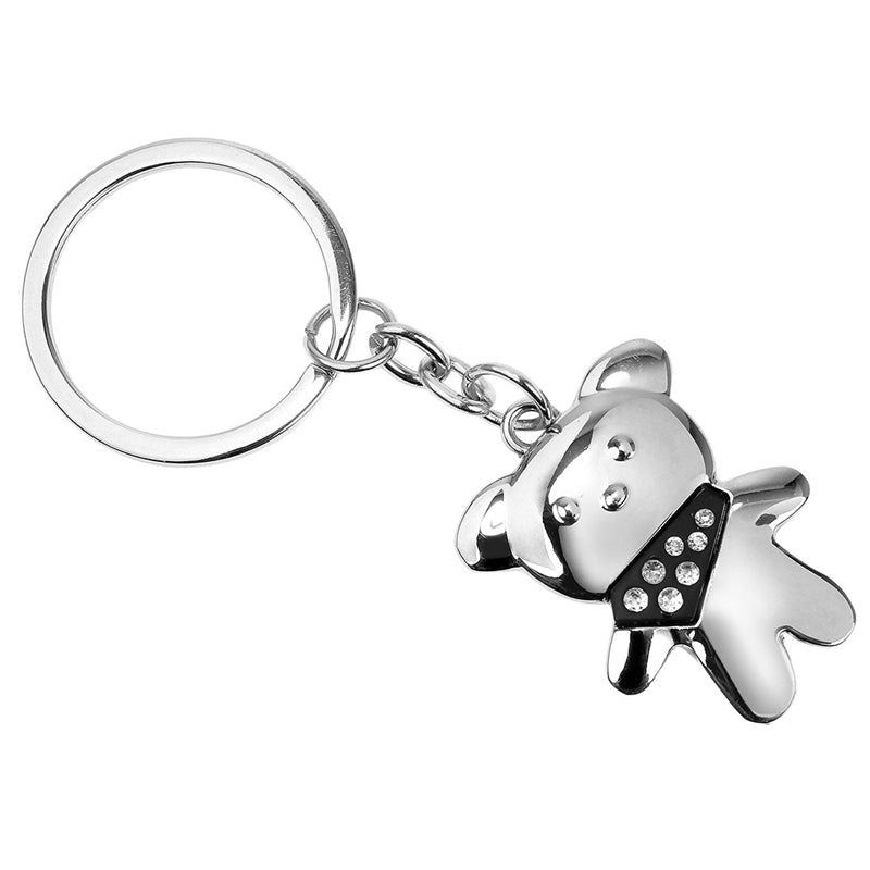 HY-KO KH712 Teddy Bear Key Chain, Silver